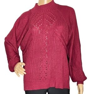 American Rag dark red knit sweater, NWT, Large